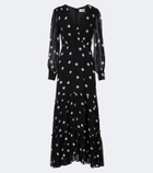 Rixo Elsie polka-dot georgette midi dress