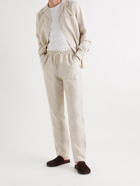 De Bonne Facture - Washed Linen-Canvas Drawstring Trousers - Neutrals