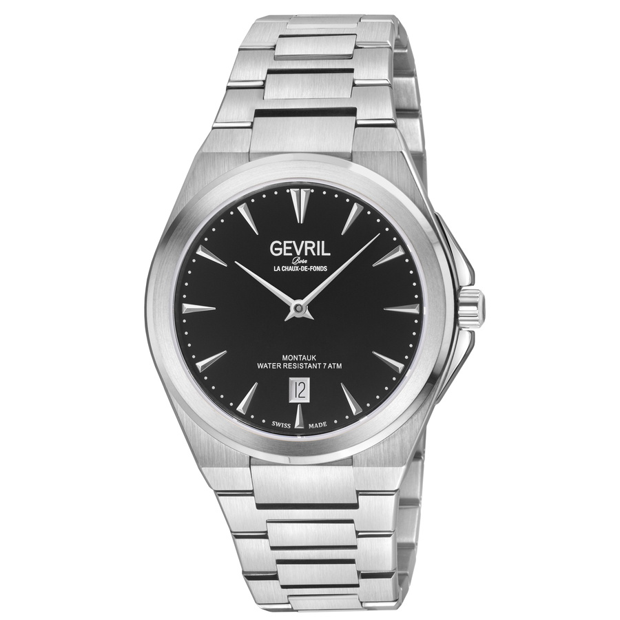 Gevril Montauk Quartz Black Dial Mens Watch 49900B