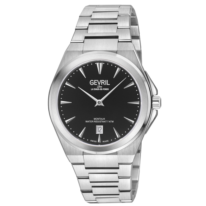 Photo: Gevril Montauk Quartz Black Dial Mens Watch 49900B