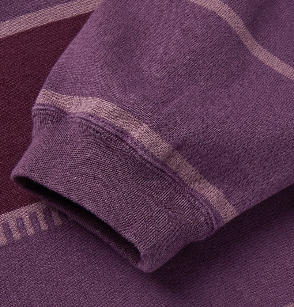 新品　REMI RELIEF ストライプ長袖カットソー XL 紫ボーダー Remi Relief - Striped Cotton-Jersey Rugby Shirt - Purple Remi Relief