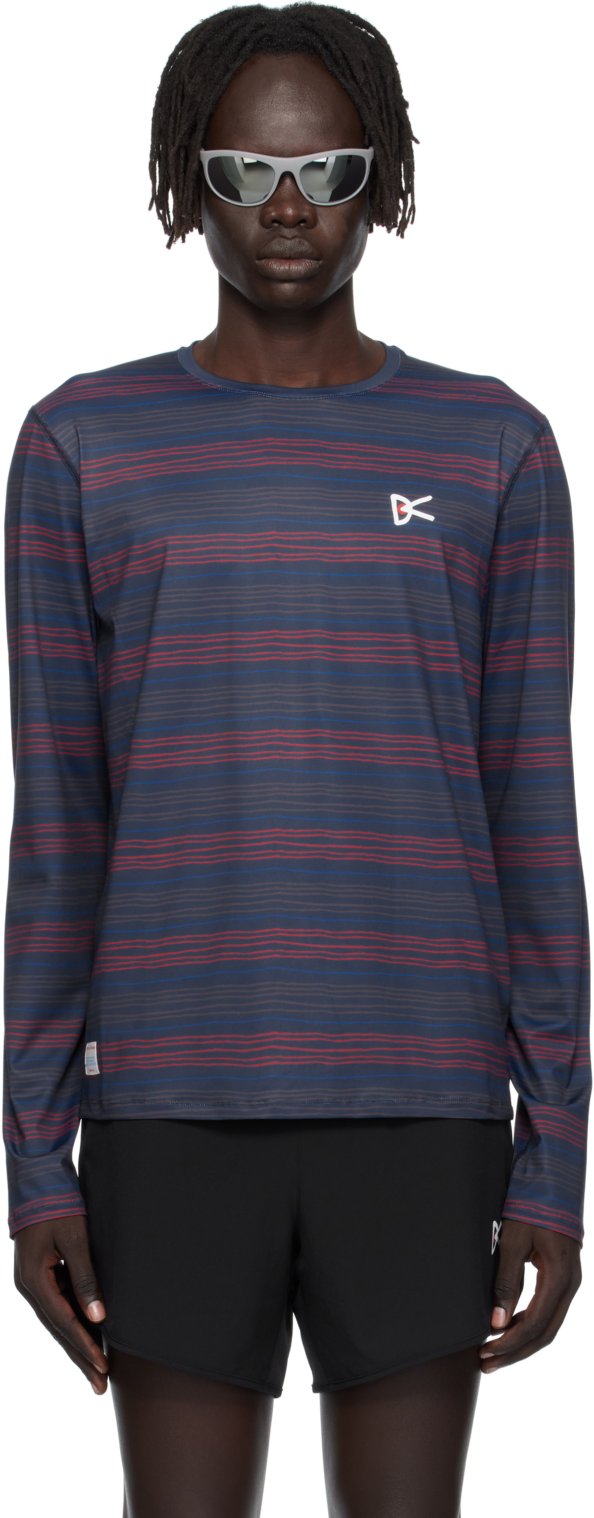 District Vision Navy Lightweight Long Sleeve Graphic T-shirt