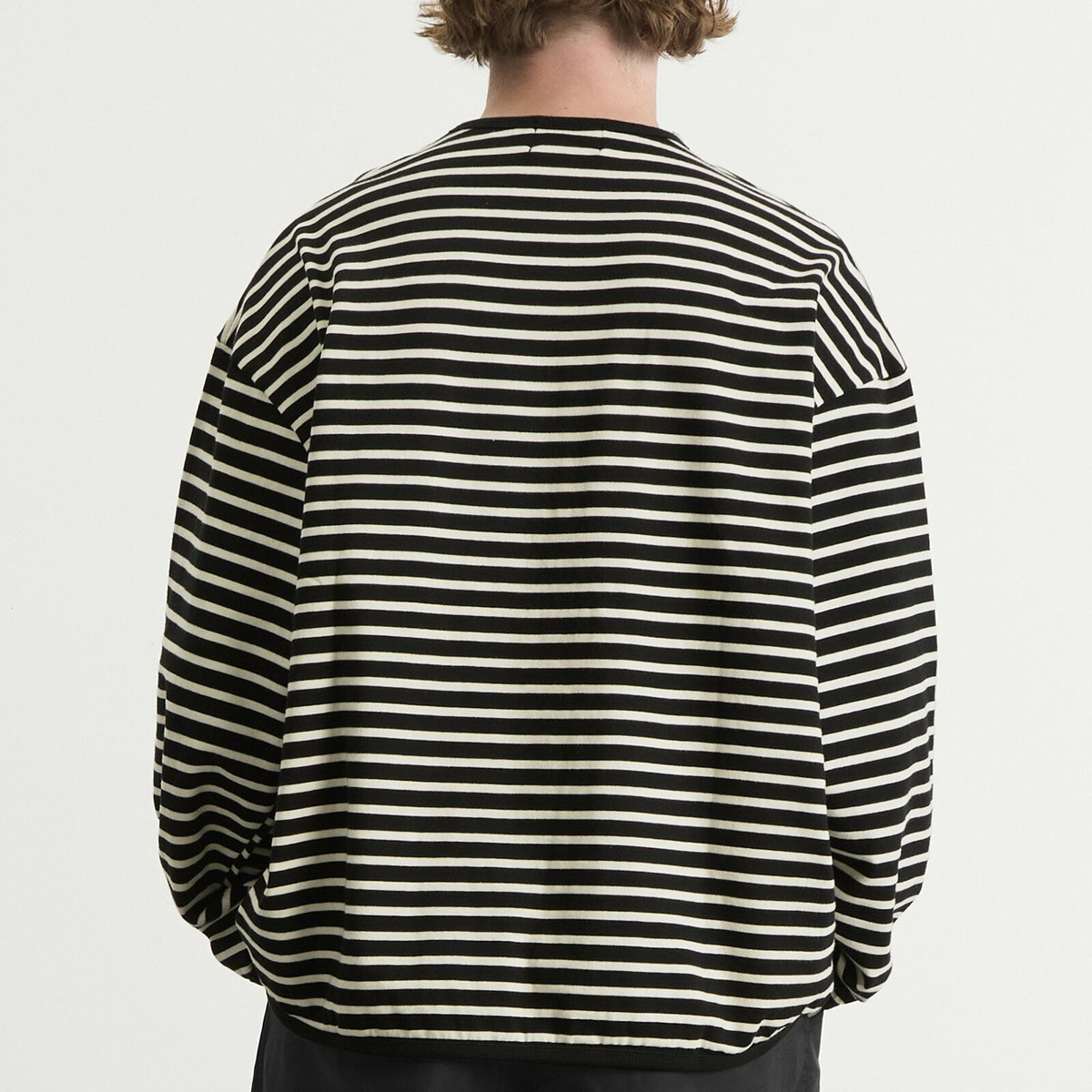 Anglan Men's Striped Long Sleeve in Black