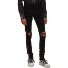 Amiri Black and Red Glitter Track Jeans