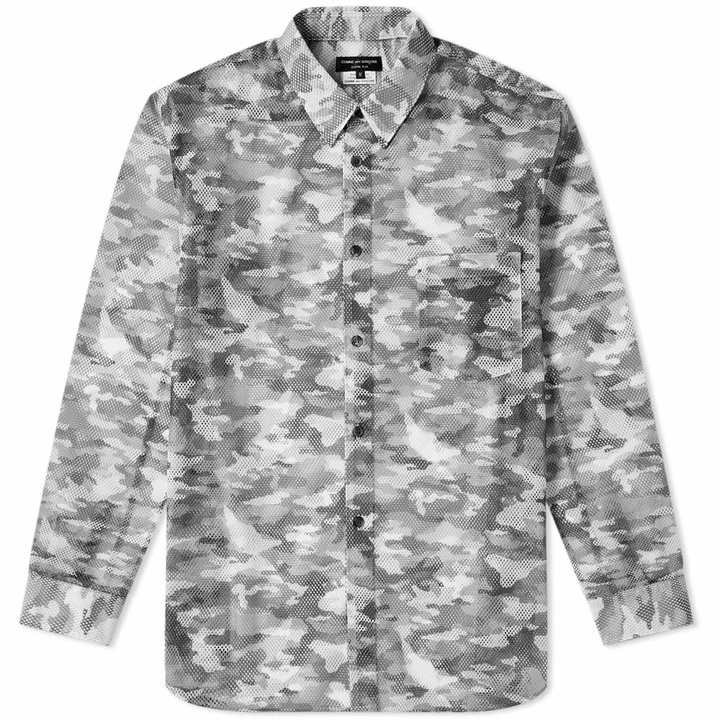 Photo: Comme des Garcons Homme Plus Mesh Camo Printed Shirt Black & Khaki