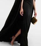 Alex Perry Caped satin crêpe gown