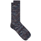 Anonymous Ism 5 Colour Mix Crew Sock in Navy
