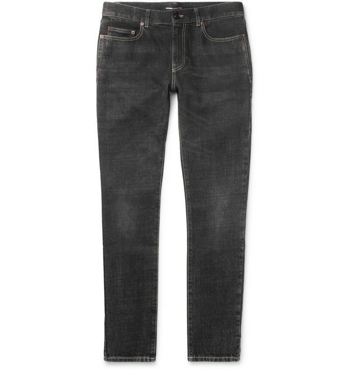Photo: Saint Laurent - Skinny-Fit 16cm Hem Washed-Denim Jeans - Men - Black