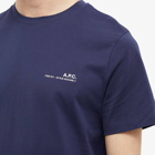 A.P.C. Men's A.P.C Item Logo T-Shirt in Dark Navy
