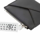 MM6 Maison Margiela Men's Crossover Calf Leather Zip Cardholder in Black