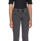 Levis Grey 501 Cropped Jeans