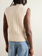 Acne Studios - Kreen Logo-Appliquéd Cable-Knit Cotton-Blend Sweater Vest - Neutrals