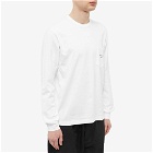 Comme des Garçons Homme Men's Long Sleeve Logo Pocket T-Shirt in White