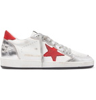 Golden Goose - Ball Star Distressed Leather Sneakers - White