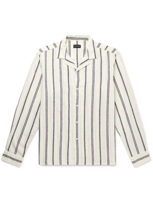 Photo: Club Monaco - Camp-Collar Striped Woven Shirt - White