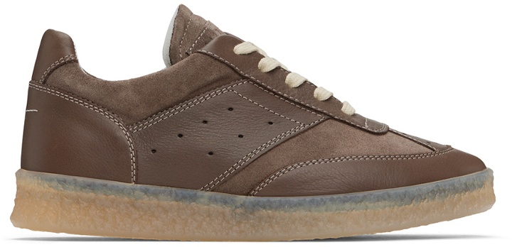 Photo: MM6 Maison Margiela Taupe 6 Court Sneakers