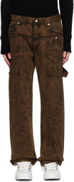 Dolce & Gabbana Brown Plaque Jeans