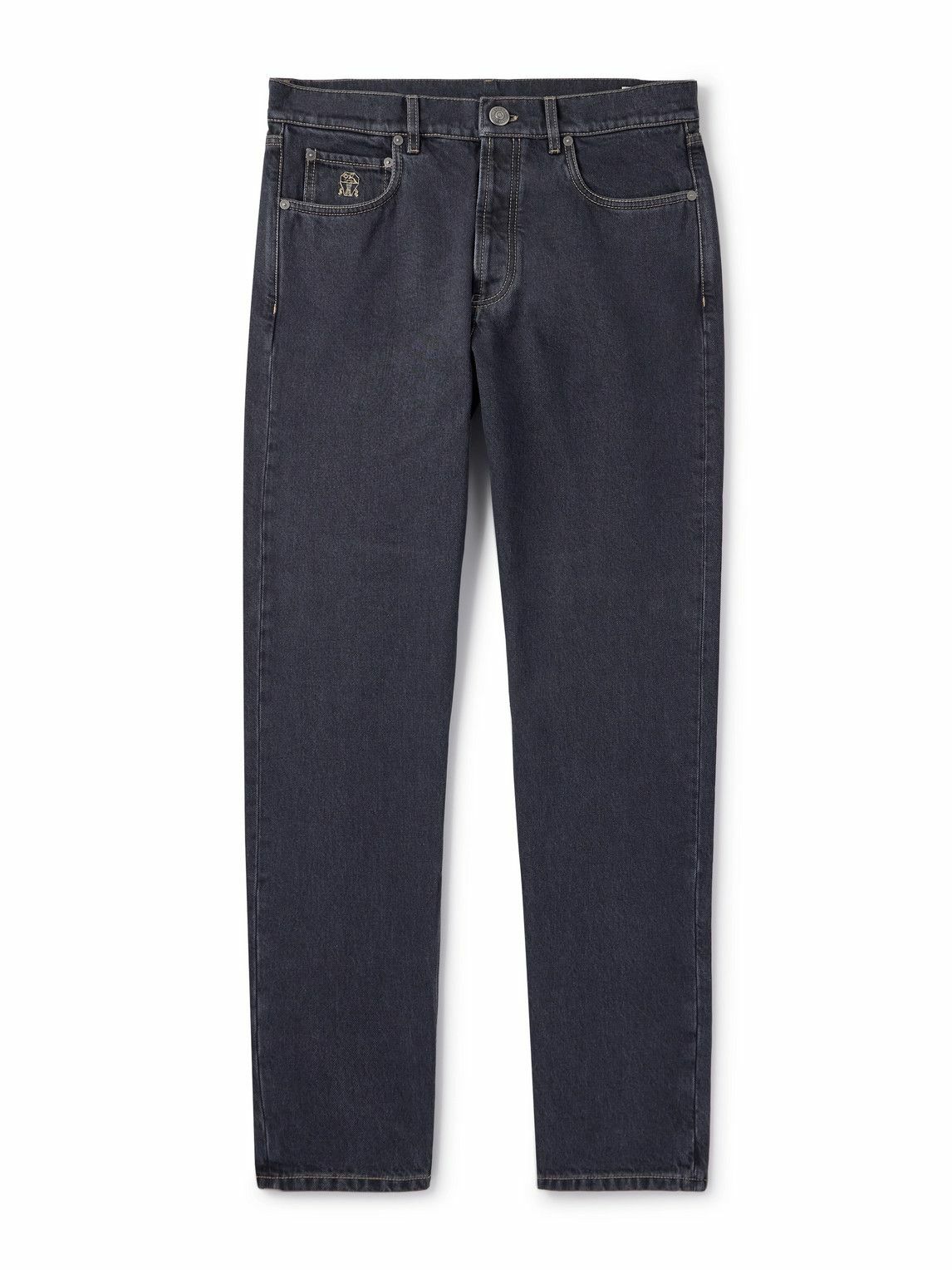 Brunello Cucinelli - Slim-Fit Straight-Leg Logo-Embroidered