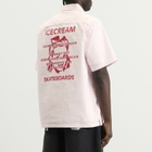 ICECREAM Men's Waitress Quarter Zip Work Shirt in Pink Stripe