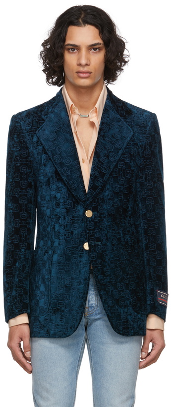 Photo: Gucci Blue Horsebit Blazer