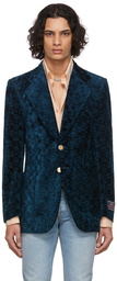 Gucci Blue Horsebit Blazer