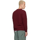 C.P. Company Burgundy Lambswool Lens Crewneck Contrast Sweater