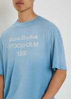 Acne Studios Logo-print Cotton-blend T-shirt Light Blue