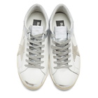 Golden Goose White and Silver Superstar Sneakers