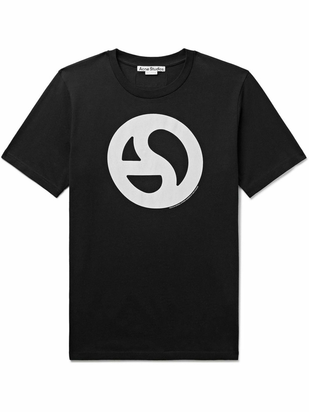 Photo: Acne Studios - Everest Logo-Print Cotton and Lyocell-Blend Jersey T-Shirt - Black