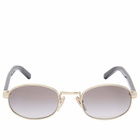 Prada Eyewear 0PR B53S Sunglasses in Pale Gold/Grey Gradient 