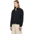 Stone Island Black 1200036 Stretch Nylon Tech Fleece Jacket
