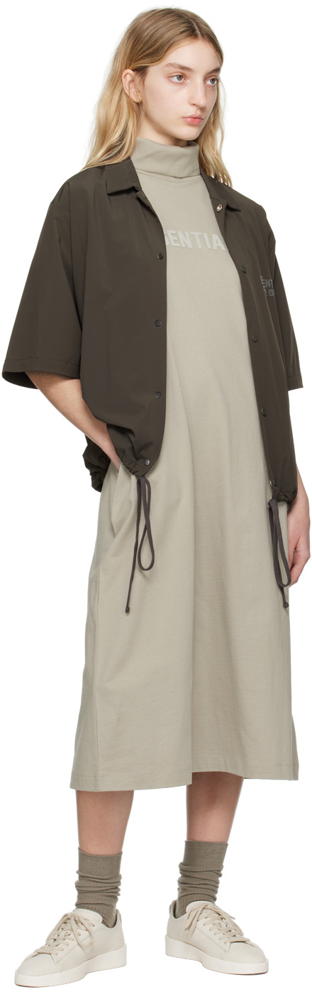 Essentials Gray Sleeveless Midi Dress