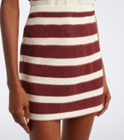 Eres Intervalle knitted striped cotton-blend lamé miniskirt