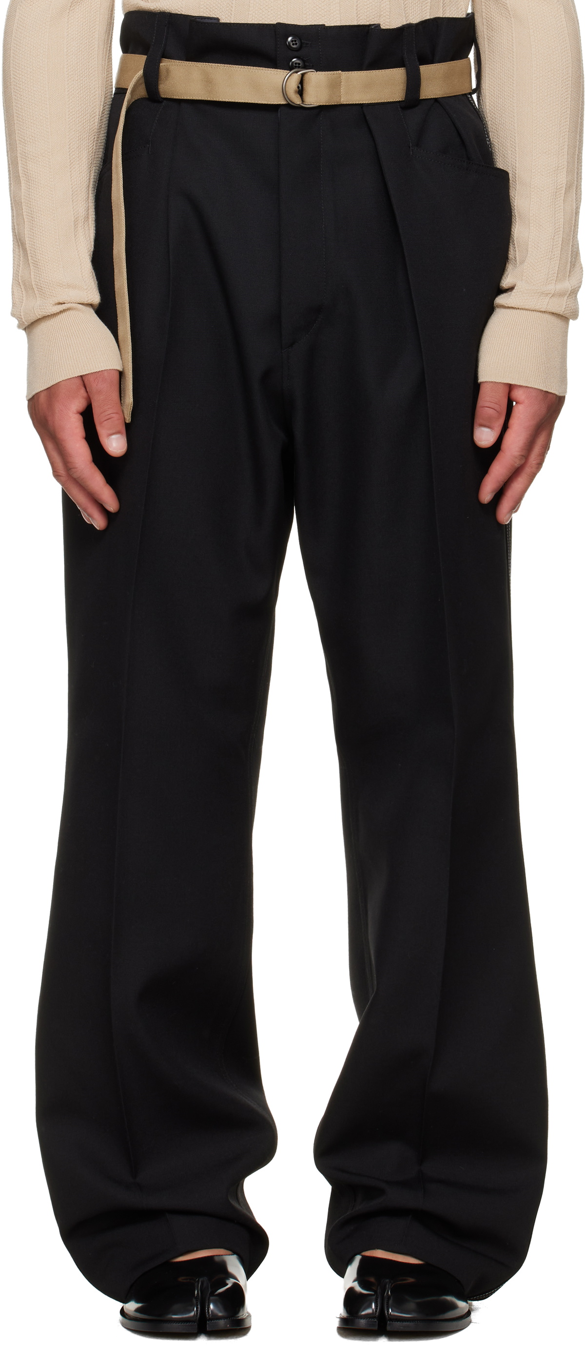 Maison Margiela Black Wool Trousers