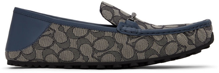 Photo: Coach 1941 Grey & Blue Collapsible Heel Driver Loafers