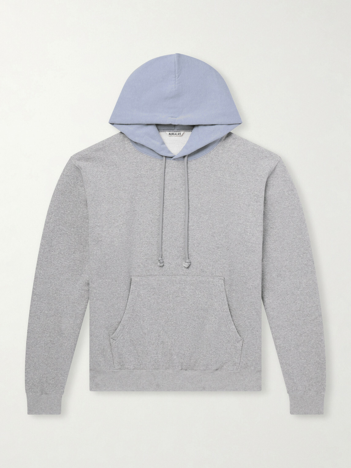 Auralee - Two-Tone Cotton-Jersey Hoodie - Gray