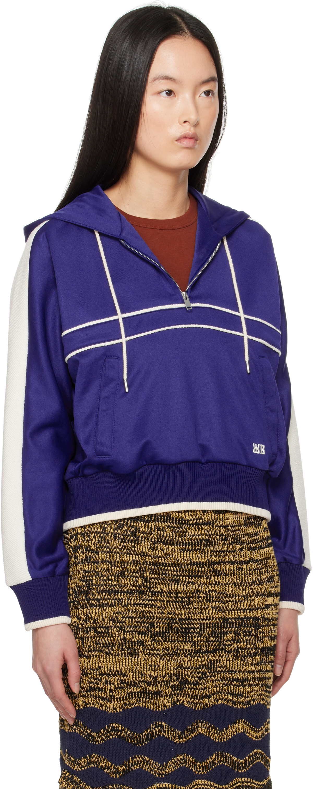 Wales Bonner Navy Mantra Hoodie