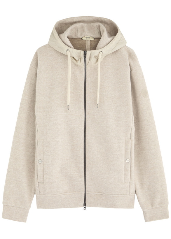 Photo: Herno Hooded Felt Sweatshirt Cream