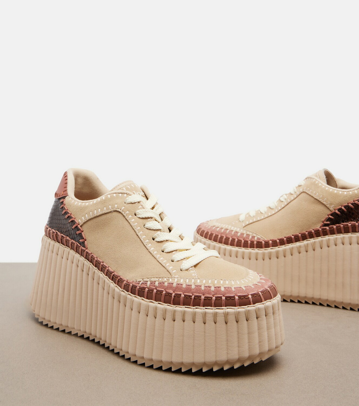 Chloé Nama suede platform sneakers