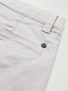 NN07 - Crown 1005 Straight-Leg Garment-Dyed Stretch-Cotton Twill Shorts - Gray