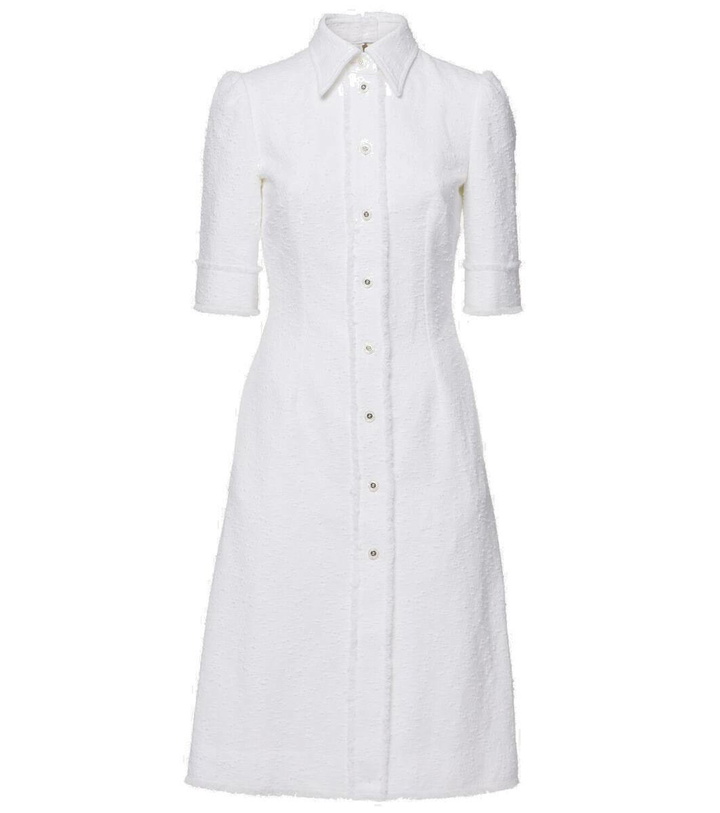 Photo: Dolce&Gabbana Cotton-blend tweed shirt midi dress