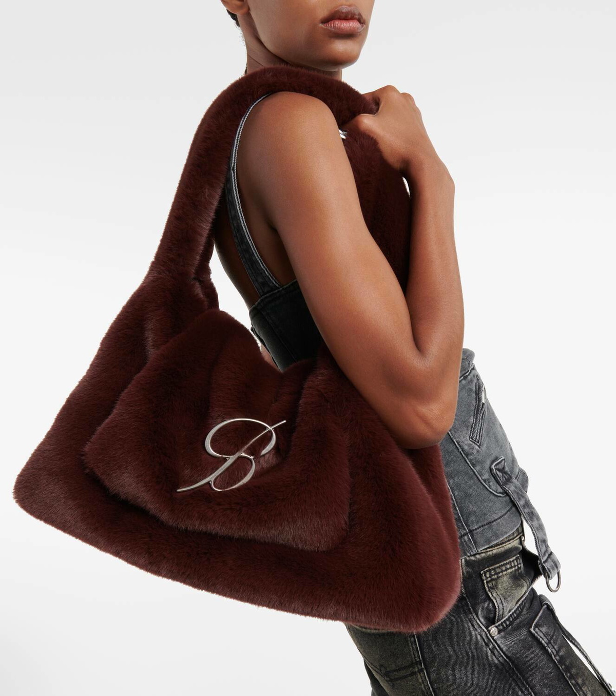 Blumarine Faux fur tote bag