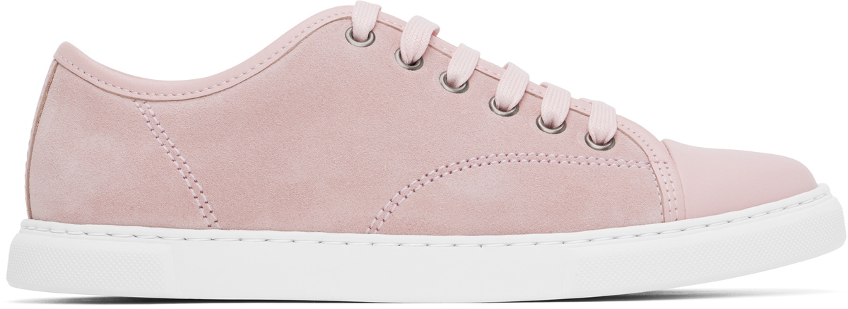 Lanvin Pink DBB1 Leather & Suede Sneakers Lanvin