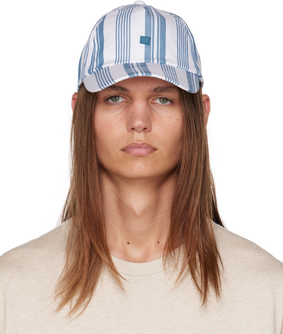 Acne Studios White & Blue Micro Patch Cap Acne Studios