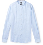 Hugo Boss - Slim-Fit Grandad-Collar Linen Shirt - Blue