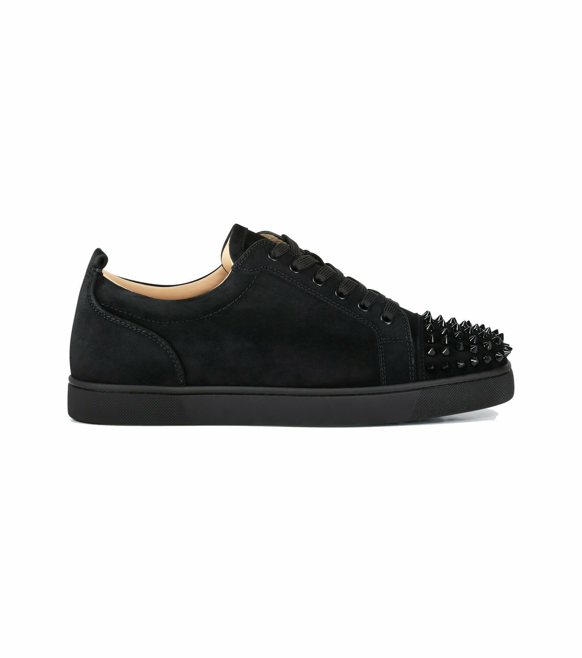 ■ Christian Louboutin ■ Spikeboat メタリックスニーカー Spikeboat metallic leather slip-on sneakers in silver