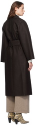 Harris Wharf London Brown Belted Clutch Coat