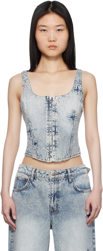 Photo: Ksubi Blue Gigi Bustier Klassic Kraftwerk Denim Tank Top