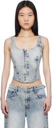 Ksubi Blue Gigi Bustier Klassic Kraftwerk Denim Tank Top