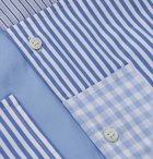 Comme des Garçons SHIRT - Patchwork-Panelled Striped Cotton-Poplin Shirt - Blue